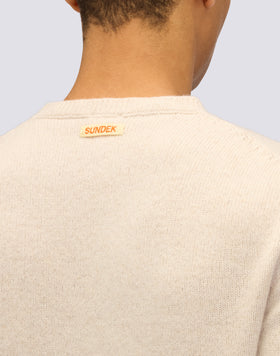 PULL COL ROND POUR HOMME EN LAINE MÉLANGÉE