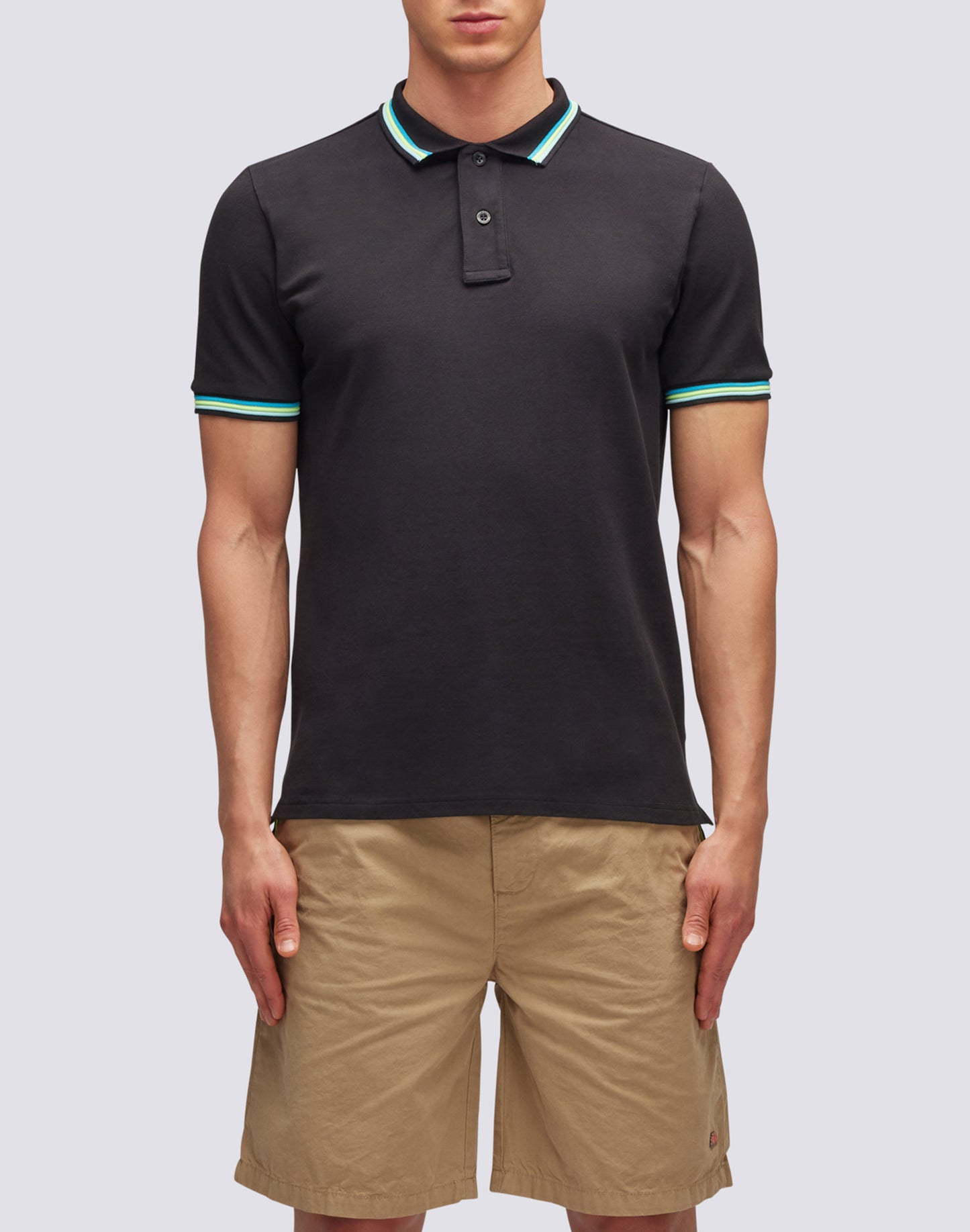 BRICE COTTON PIQUÉ POLO SHIRT WITH TRICOLOUR DETAILS