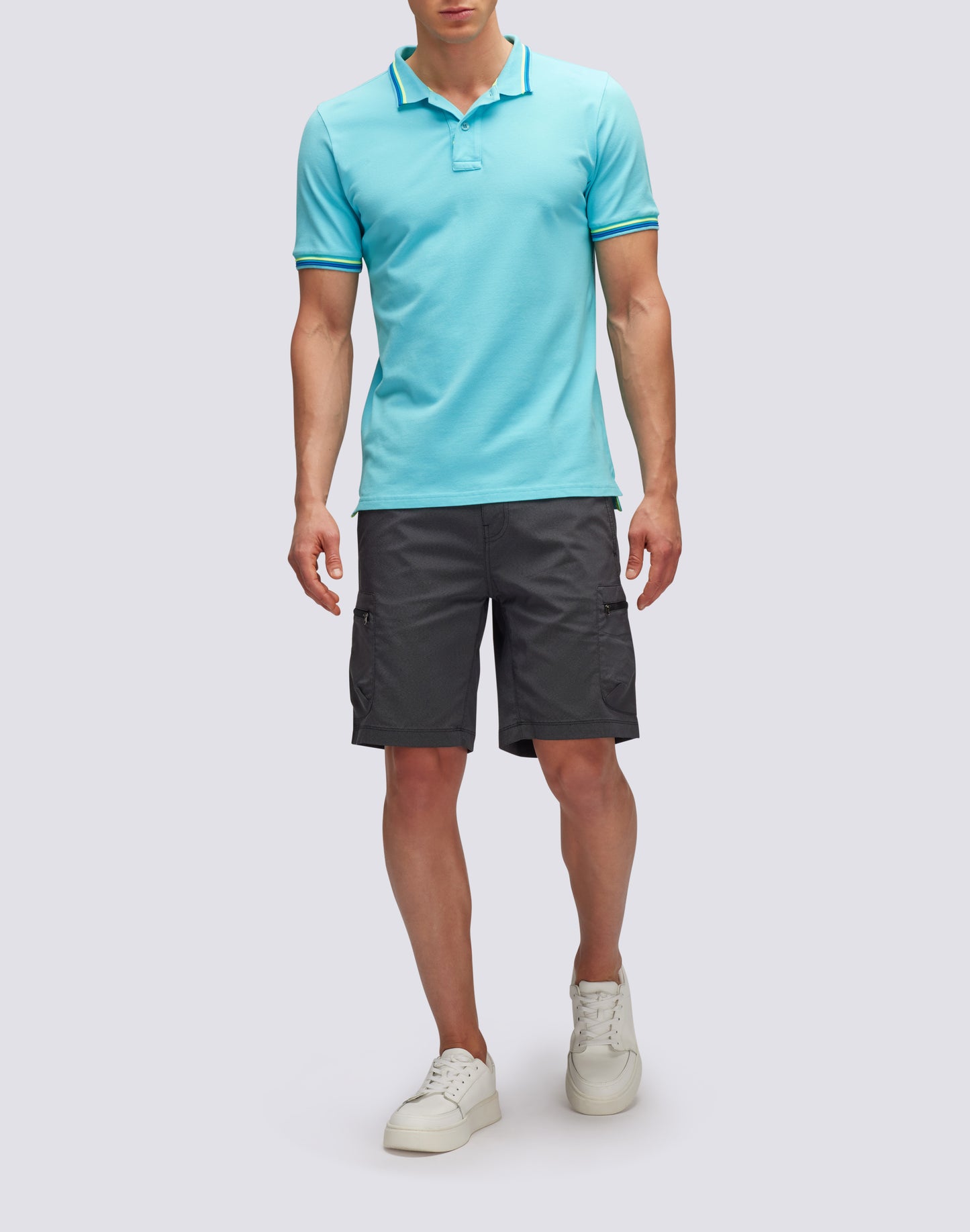 BRICE POLO SHIRT IN PIQUET COTTON WITH TRICOLOR DETAILS