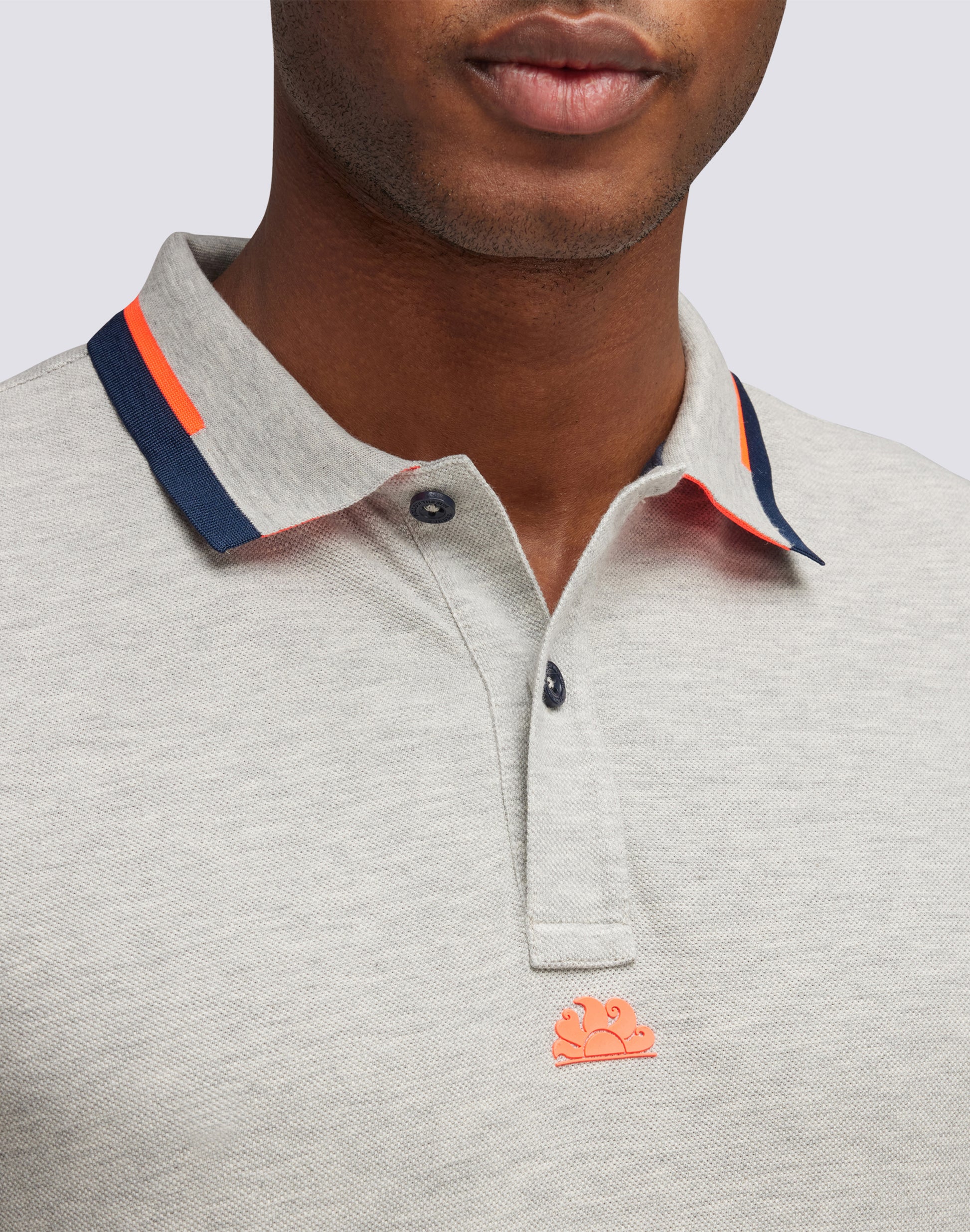 SUNDEK Mens Polo Shirt Medium Navy Blue Cotton