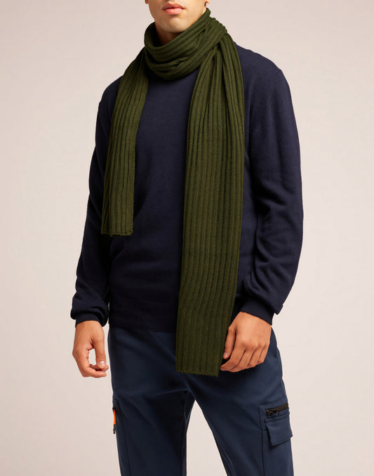 STRIPED RIBBED SCARF