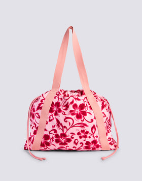 AVA - SAC EN NYLON AVEC POIGNÉES ET LACETS IMPRIMÉS HIBISCUS SK23