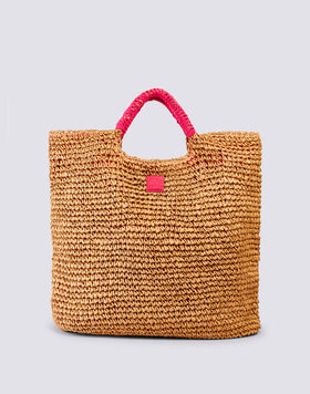 MAXI SAC EN PAILLE DE PAPIER TISSÉ