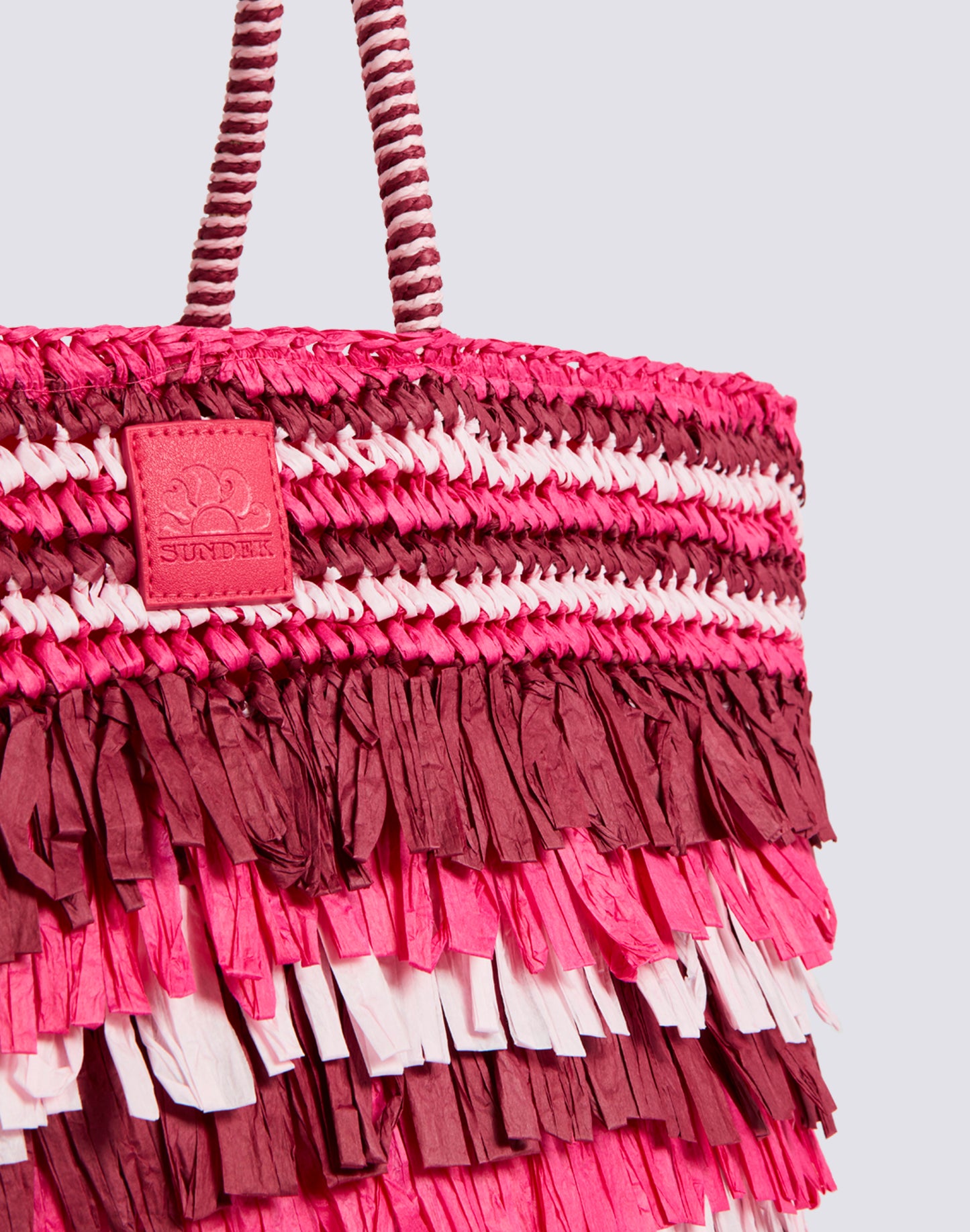 LIBERA - PAPER STRAW BAG WITH FRINGES