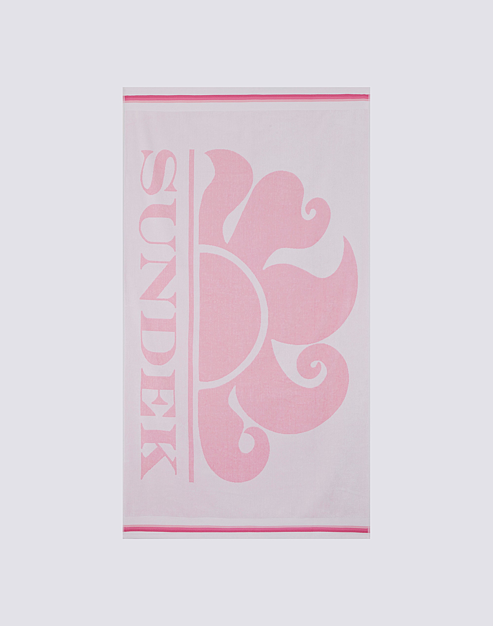icon - jacquard beach towel with iconic logo AM302ATC1000-04701