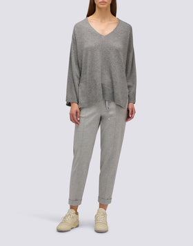 PANTALON AJUSTABLE EN POINT DE MILANO POUR FEMME