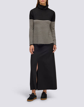 GONNA LUNGA IN TWILL POLY VISCOSA