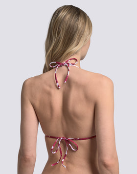 JENNIFER - BIKINI TOP A TRIANGOLO REGOLABILE STAMPA PATCHY FLOWERS