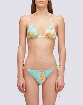 JENNIFER - TOP A TRIANGOLO STAMPA FLOWER BUNCH