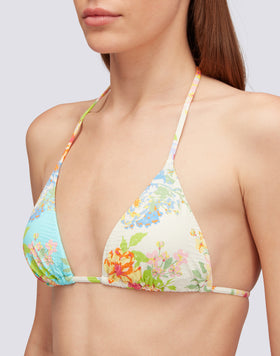 JENNIFER - TOP A TRIANGOLO STAMPA FLOWER BUNCH