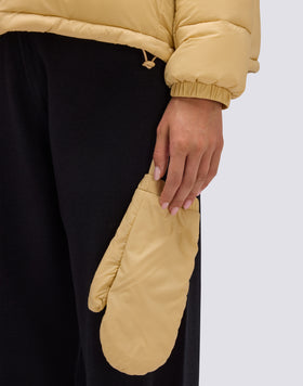 WOMEN'S SHORT PADDED DOWN JACKET WITH HOOD