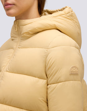 WOMEN'S SHORT PADDED DOWN JACKET WITH HOOD