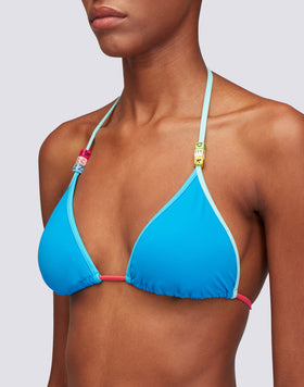 SAKI - TOP A TRIANGOLO CON PIPING