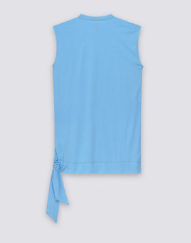 MINI ABITO DONNA IN COTONE JERSEY CON NODO LATERALE
