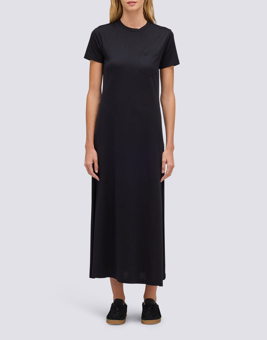WOMEN'S LONG COTTON JERSEY DRESS WITH SIDE SLITS