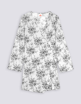 ABITO DONNA WRAPOVER STAMPA ROSE DE JOIE