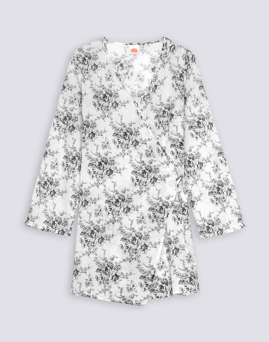 ABITO DONNA WRAPOVER STAMPA ROSE DE JOIE