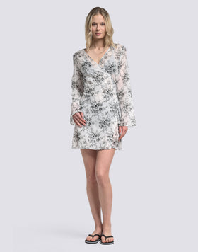 ABITO DONNA WRAPOVER STAMPA ROSE DE JOIE