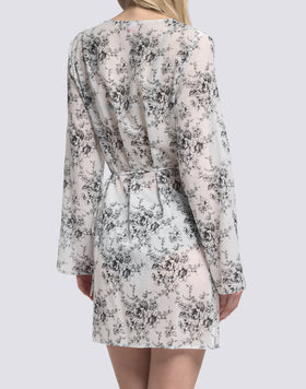 ABITO DONNA WRAPOVER STAMPA ROSE DE JOIE