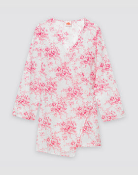 ABITO DONNA WRAPOVER STAMPA ROSE DE JOIE