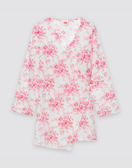 ABITO DONNA WRAPOVER STAMPA ROSE DE JOIE