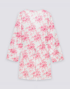ABITO DONNA WRAPOVER STAMPA ROSE DE JOIE