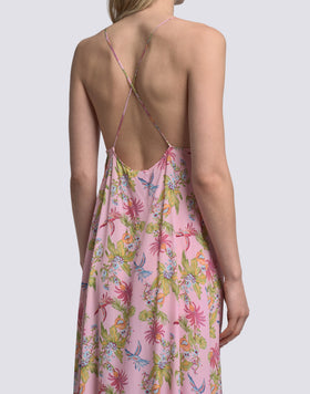 ABITO DONNA SENZA MANICHE LUNGO STAMPA SWEET PARROT