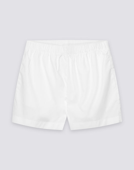 SHORTS DONNA A VITA ELASTICATA IN POPELINE DI COTONE