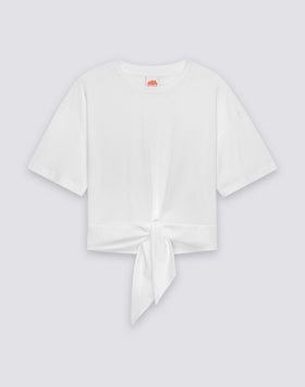 T-SHIRT FEMME COURT BOXY FIT AVEC NOEUD