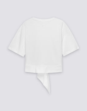 T-SHIRT FEMME COURT BOXY FIT AVEC NOEUD
