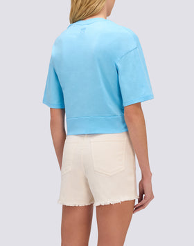 T-SHIRT FEMME COURT BOXY FIT AVEC NOEUD