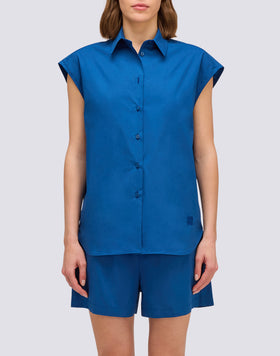 WOMEN'S SLEEVELESS SHIRT IN POPLIN COTTON