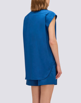 WOMEN'S SLEEVELESS SHIRT IN POPLIN COTTON