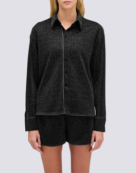 CAMICIA A MANICHE LUNGHE DONNA IN LUREX
