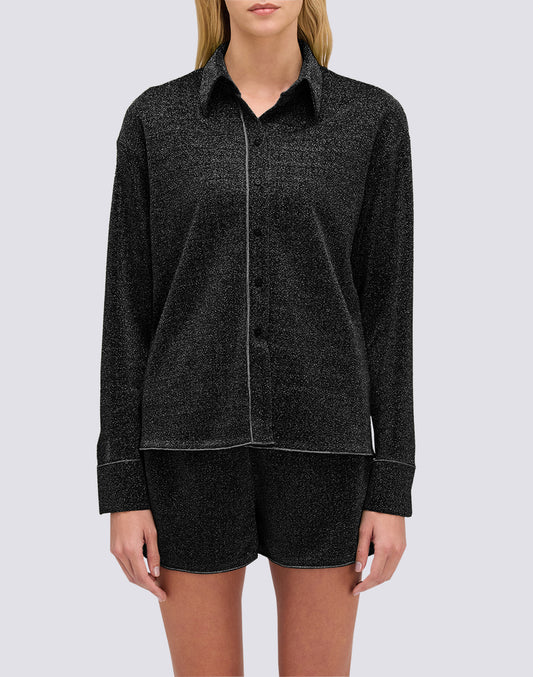 CAMICIA A MANICHE LUNGHE DONNA IN LUREX