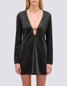 ABITO CORTO DONNA IN LUREX CON SCOLLO PROFONDO