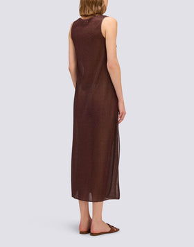 ROBE LONGUE POUR FEMME EN LUREX AVEC FENTES LATÉRALES