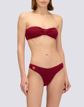 EMBOSSED FABRIC CULOTTE BOTTOMS