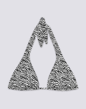 HILA - AMERICAN TRIANGLE BIKINI TOP WITH ZEBRA PRINT