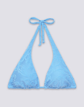 HILA - TOP DE BIKINI TRIANGULAR AMERICANO DE FELPA CON MOTIVO FLORAL JACQUARD