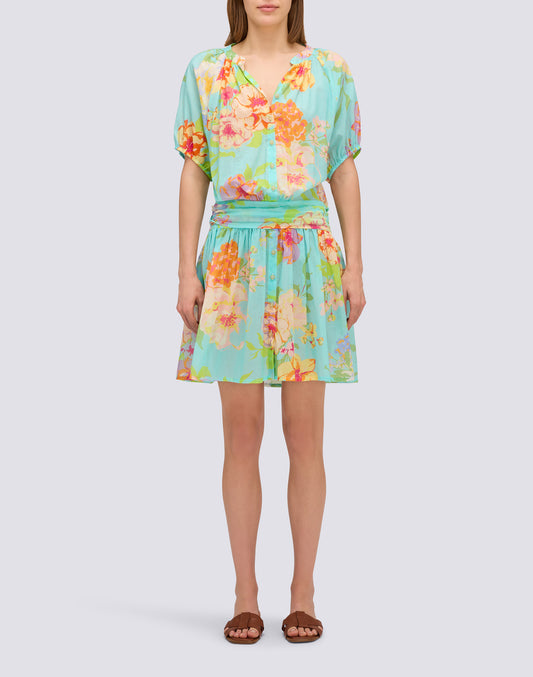 ABITO CORTO STAMPA FLOWER BUNCH