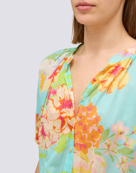 VESTIDO CORTO ESTAMPADO DE FLORES