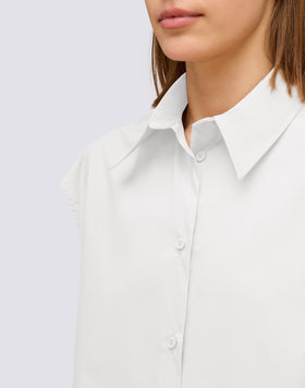 SLEEVELESS POPLIN SHIRT