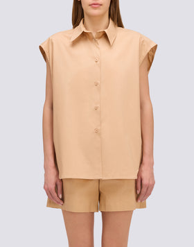 CAMICIA IN POPELINE SMANICATA