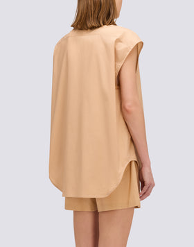 CAMICIA IN POPELINE SMANICATA