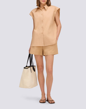 CAMICIA IN POPELINE SMANICATA