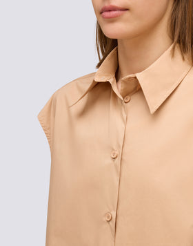 CAMICIA IN POPELINE SMANICATA