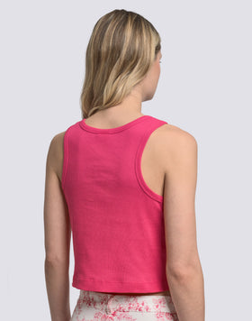 CANOTTA CROP CON LOGO RICAMATO