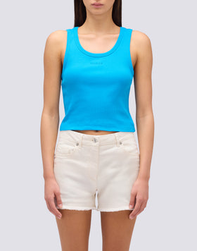 CANOTTA CROP CON LOGO RICAMATO