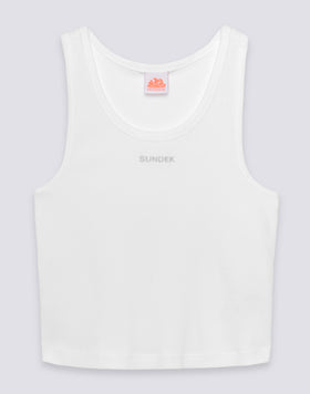 RIBBED TANK TOP WITH EMBROIDERED LOGO